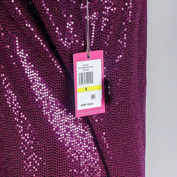 NWT Arresting Plum Sequin Keyhole-Back Sleeveless Dress - M - Picture 6 of 9